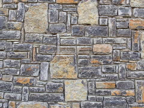  规则自然形态干垒石，毛石墙面65 