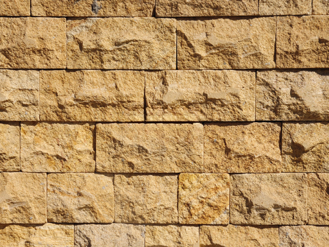  规则矩形形态干垒石，毛石墙面24 