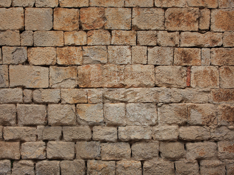 规则自然形态干垒石，毛石墙面40