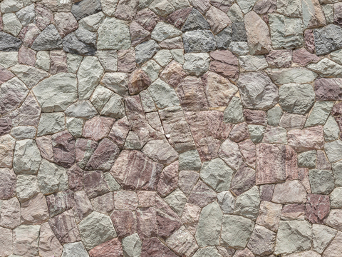 不规则多边形干垒石，自然毛石肌理34