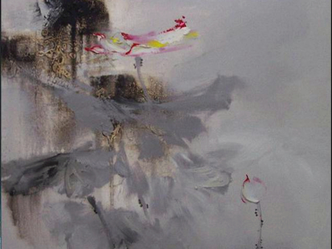  中式新中式挂画壁画水墨字画山水花鸟背景墙壁纸装饰画抽象画油画 