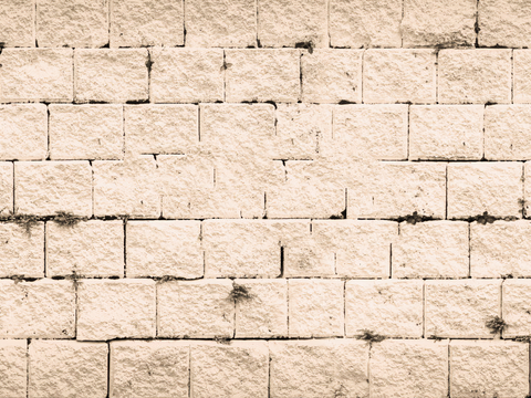  规则矩形形态干垒石，毛石墙面92 