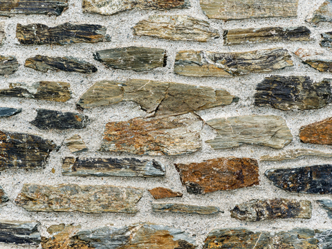 不规则多边形干垒石，自然毛石肌理84