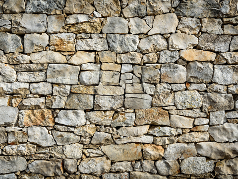  不规则多边形干垒石，自然毛石肌理41 