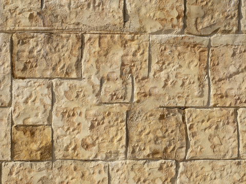  规则矩形形态干垒石，毛石墙面89 