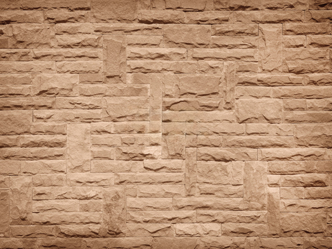  规则矩形形态干垒石，毛石墙面32 