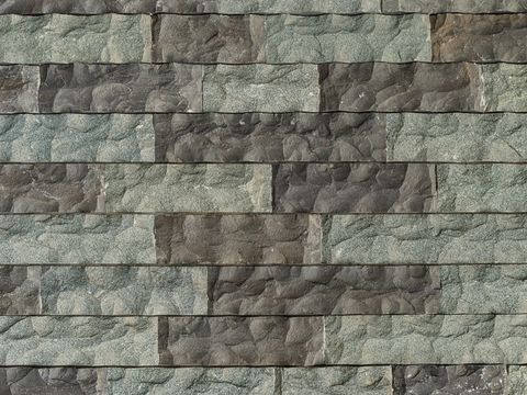  规则矩形形态干垒石，毛石墙面62 