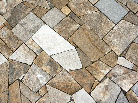 不规则多边形干垒石，自然毛石肌理36