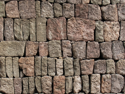 规则自然形态干垒石，毛石墙面33