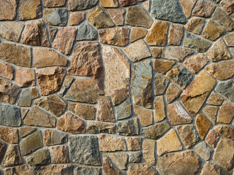 不规则多边形干垒石，自然毛石肌理31 (2)