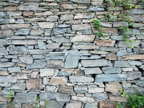  不规则多边形干垒石，自然毛石肌理77 