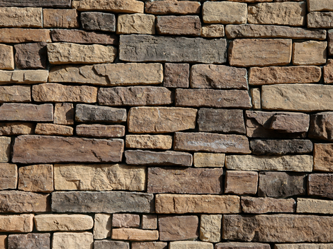 规则矩形形态干垒石，毛石墙面68