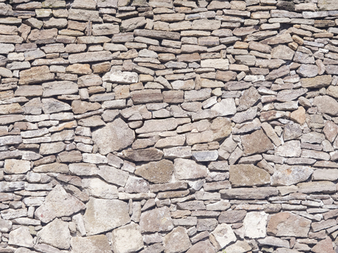 不规则多边形干垒石，自然毛石肌理47