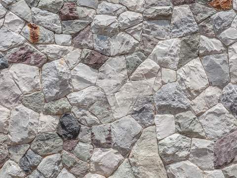 不规则多边形干垒石，自然毛石肌理62
