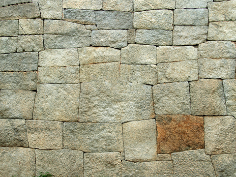  规则矩形形态干垒石，毛石墙面79 