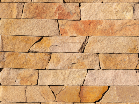  规则矩形形态干垒石，毛石墙面57 