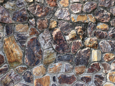  不规则多边形干垒石，自然毛石肌理38 