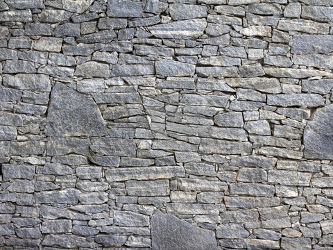 规则自然形态干垒石，毛石墙面37