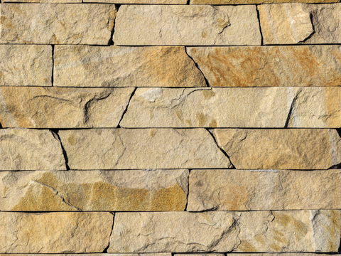 规则矩形形态干垒石，毛石墙面56