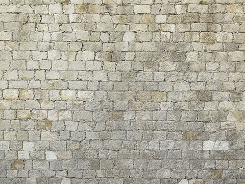  规则矩形形态干垒石，毛石墙面4 