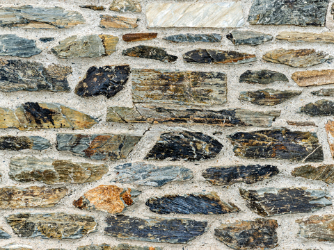 不规则多边形干垒石，自然毛石肌理83