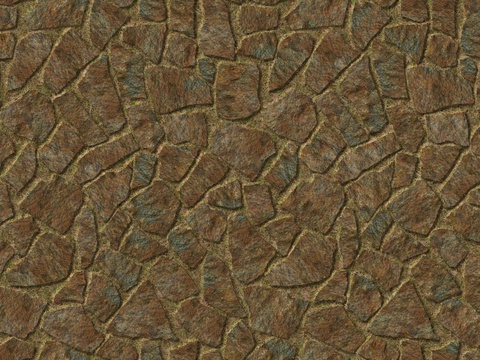 红色砂岩多边形石材嵌草铺地025