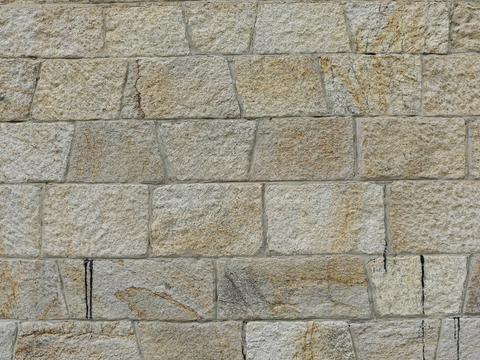 规则矩形形态干垒石，毛石墙面53