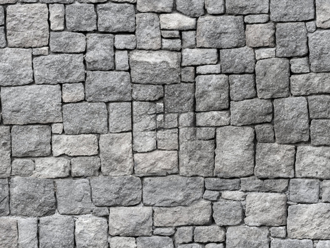  规则自然形态干垒石，毛石墙面48 