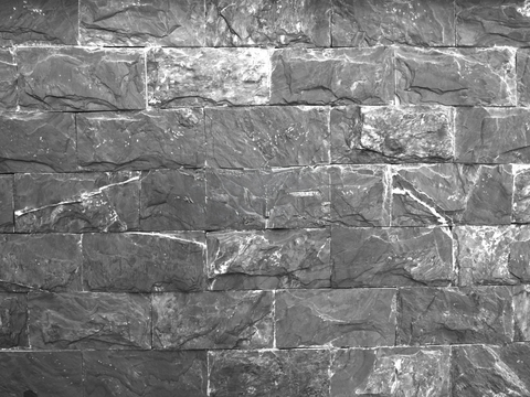  规则矩形形态干垒石，毛石墙面18 