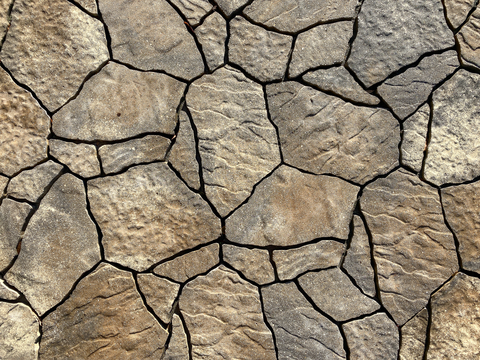  不规则多边形干垒石，自然毛石肌理97 