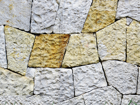  不规则多边形干垒石，自然毛石肌理139 