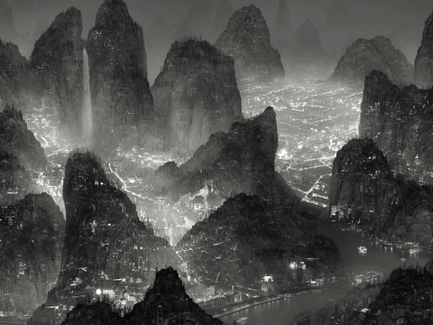  中式新中式挂画壁画水墨字画山水花鸟背景墙壁纸装饰画抽象画油画 