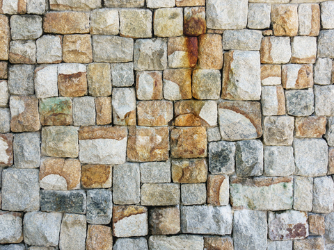 规则自然形态干垒石，毛石墙面52