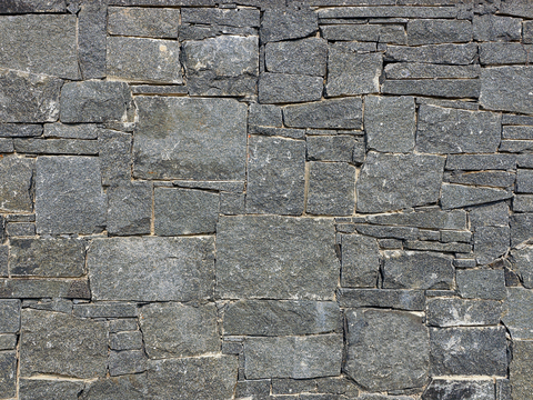  规则矩形形态干垒石，毛石墙面59 