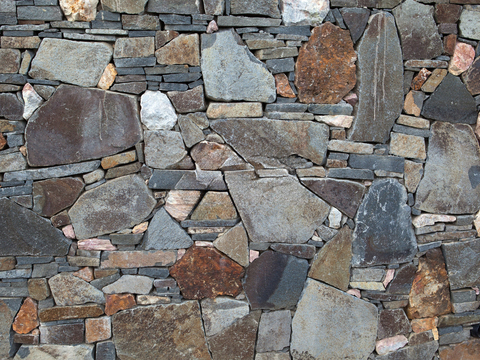  不规则多边形干垒石，自然毛石肌理69 