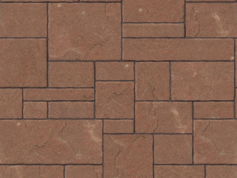  暗红色红色砂岩石板-大小错拼错缝8 