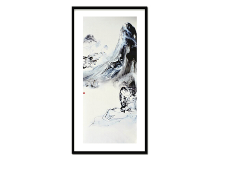  中式新中式挂画壁画水墨字画山水花鸟背景墙壁纸装饰画抽象画油画 