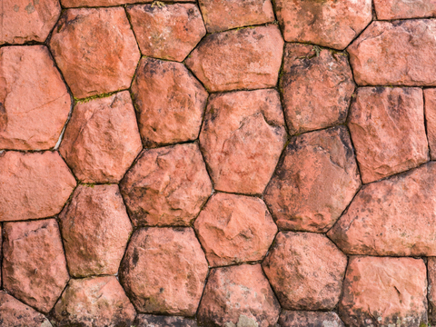  不规则多边形干垒石，自然毛石肌理37 