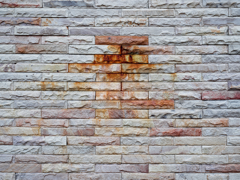  规则矩形形态干垒石，毛石墙面7 