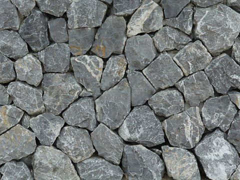 不规则多边形干垒石，自然毛石肌理34 (2)
