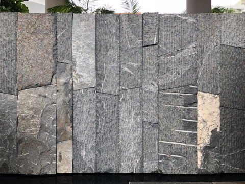 规则自然形态干垒石，毛石墙面5