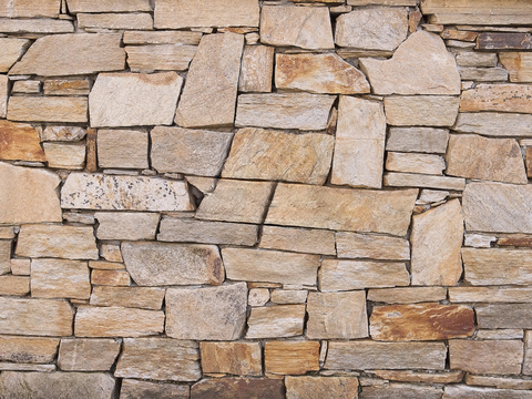 规则自然形态干垒石，毛石墙面51