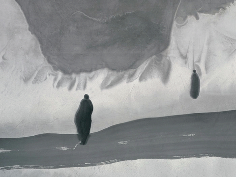  中式新中式挂画壁画水墨字画山水花鸟背景墙壁纸装饰画抽象画油画 