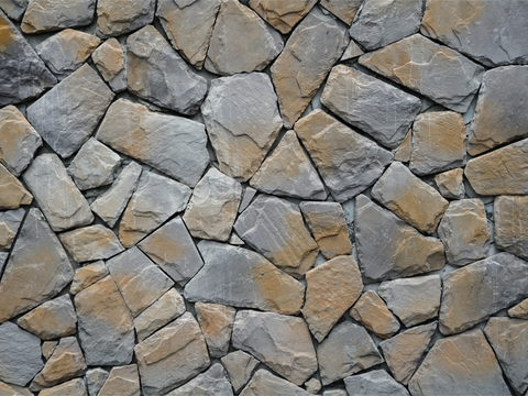 不规则多边形干垒石，自然毛石肌理110