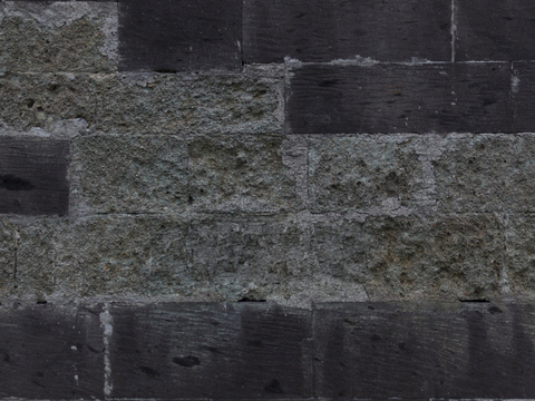  规则矩形形态干垒石，毛石墙面21 