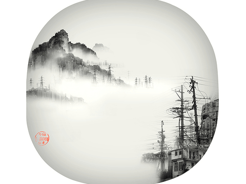  中式新中式挂画壁画水墨字画山水花鸟背景墙壁纸装饰画抽象画油画 