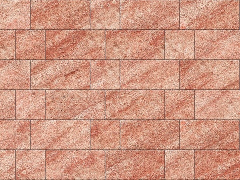  暗红色红色砂岩石板-宽窄间隔错缝48 