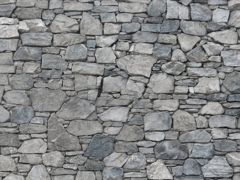  不规则多边形干垒石，自然毛石肌理48 