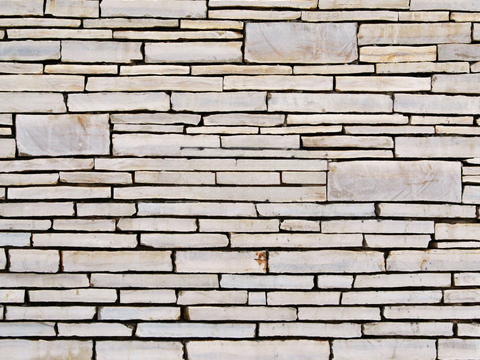 规则矩形形态干垒石，毛石墙面38