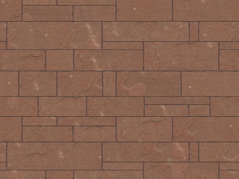  暗红色红色砂岩石板-大小错拼错缝3 